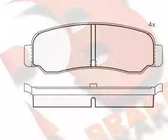 R Brake RB0274 - Kit de plaquettes de frein, frein à disque cwaw.fr