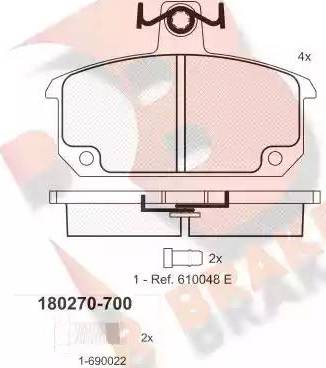 R Brake RB0270 - Kit de plaquettes de frein, frein à disque cwaw.fr