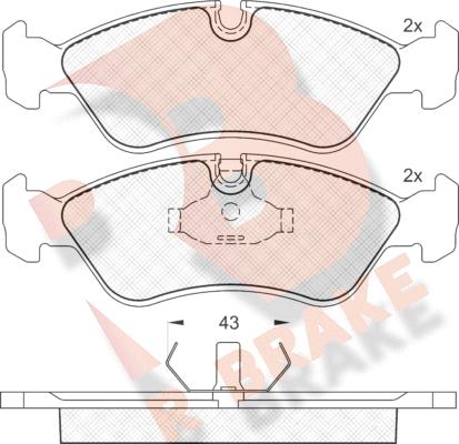 R Brake RB0758 - Kit de plaquettes de frein, frein à disque cwaw.fr