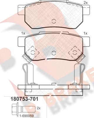 R Brake RB0753-701 - Kit de plaquettes de frein, frein à disque cwaw.fr