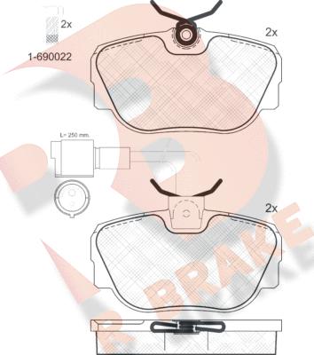 R Brake RB0766-006 - Kit de plaquettes de frein, frein à disque cwaw.fr