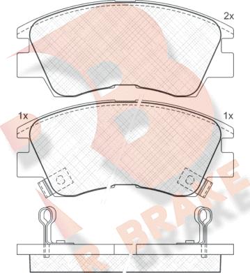 R Brake RB0701 - Kit de plaquettes de frein, frein à disque cwaw.fr