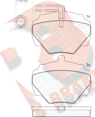 R Brake RB0702 - Kit de plaquettes de frein, frein à disque cwaw.fr