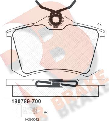 R Brake RB0789-700 - Kit de plaquettes de frein, frein à disque cwaw.fr