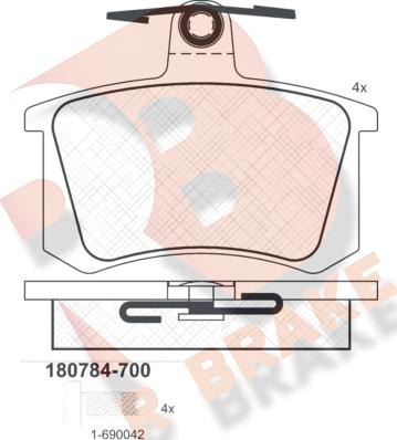 R Brake RB0784-700 - Kit de plaquettes de frein, frein à disque cwaw.fr