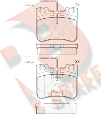 R Brake RB0788 - Kit de plaquettes de frein, frein à disque cwaw.fr