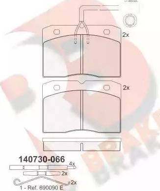 R Brake RB0730-066 - Kit de plaquettes de frein, frein à disque cwaw.fr