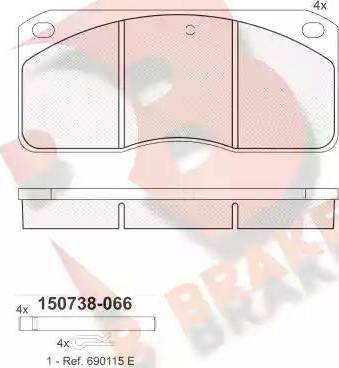 R Brake RB0738 - Kit de plaquettes de frein, frein à disque cwaw.fr