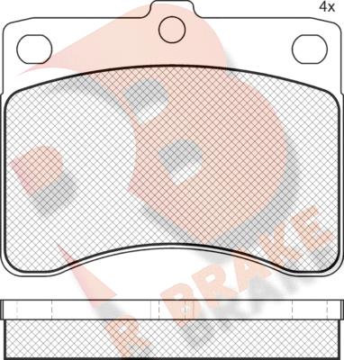 R Brake RB0725 - Kit de plaquettes de frein, frein à disque cwaw.fr