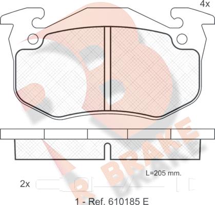 R Brake RB0723 - Kit de plaquettes de frein, frein à disque cwaw.fr