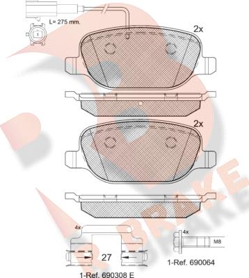 R Brake RB1996-203 - Kit de plaquettes de frein, frein à disque cwaw.fr