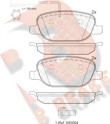 R Brake RB1996 - Kit de plaquettes de frein, frein à disque cwaw.fr