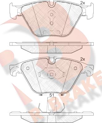 R Brake RB1998 - Kit de plaquettes de frein, frein à disque cwaw.fr