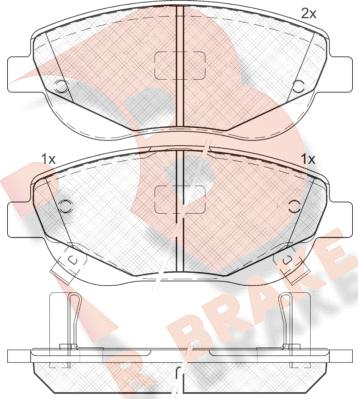 R Brake RB1944 - Kit de plaquettes de frein, frein à disque cwaw.fr