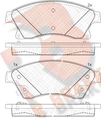 R Brake RB1942-202 - Kit de plaquettes de frein, frein à disque cwaw.fr