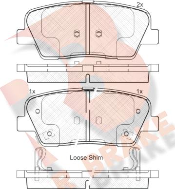 R Brake RB1954 - Kit de plaquettes de frein, frein à disque cwaw.fr