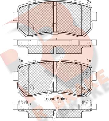 R Brake RB1955 - Kit de plaquettes de frein, frein à disque cwaw.fr