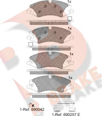 R Brake RB1957-203 - Kit de plaquettes de frein, frein à disque cwaw.fr