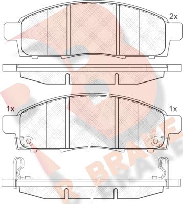 R Brake RB1966 - Kit de plaquettes de frein, frein à disque cwaw.fr