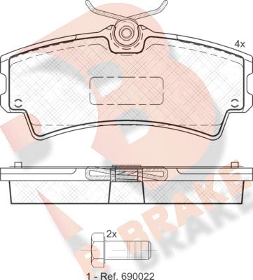 R Brake RB1960 - Kit de plaquettes de frein, frein à disque cwaw.fr