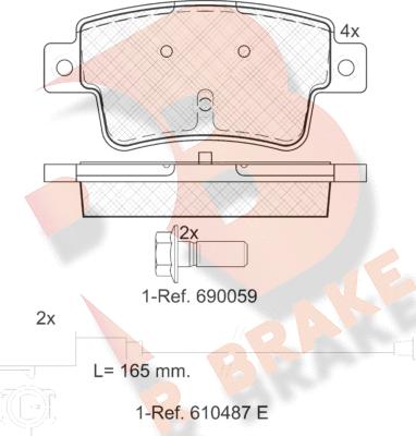 R Brake RB1968 - Kit de plaquettes de frein, frein à disque cwaw.fr