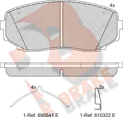 R Brake RB1962-233 - Kit de plaquettes de frein, frein à disque cwaw.fr