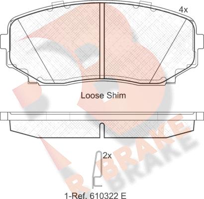 R Brake RB1962 - Kit de plaquettes de frein, frein à disque cwaw.fr