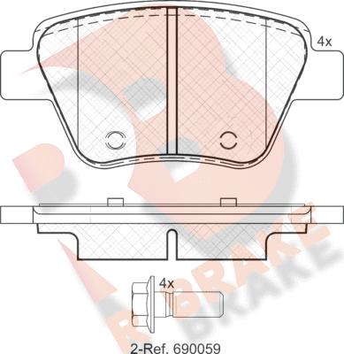 R Brake RB1967 - Kit de plaquettes de frein, frein à disque cwaw.fr