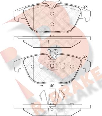 R Brake RB1900 - Kit de plaquettes de frein, frein à disque cwaw.fr