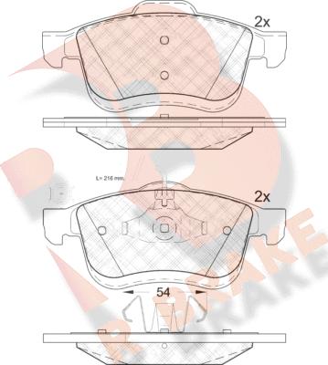 R Brake RB1903 - Kit de plaquettes de frein, frein à disque cwaw.fr