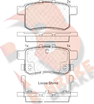 R Brake RB1907 - Kit de plaquettes de frein, frein à disque cwaw.fr