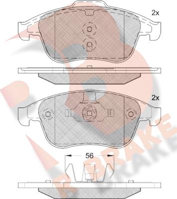 R Brake RB1918-208 - Kit de plaquettes de frein, frein à disque cwaw.fr