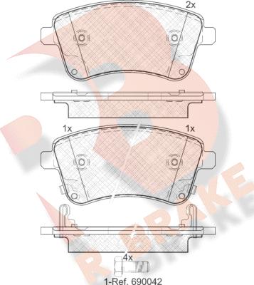 R Brake RB1985 - Kit de plaquettes de frein, frein à disque cwaw.fr