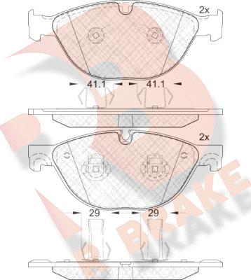 R Brake RB1980 - Kit de plaquettes de frein, frein à disque cwaw.fr