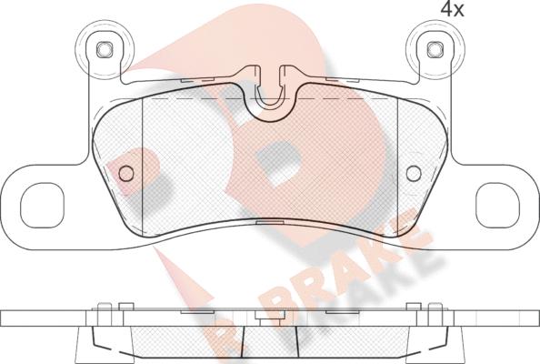 R Brake RB1987-200 - Kit de plaquettes de frein, frein à disque cwaw.fr