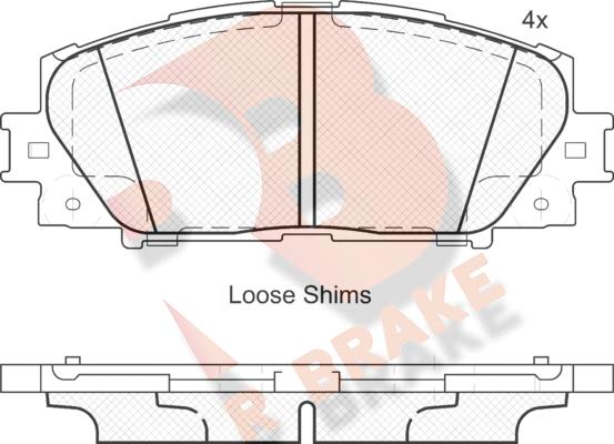 R Brake RB1938 - Kit de plaquettes de frein, frein à disque cwaw.fr