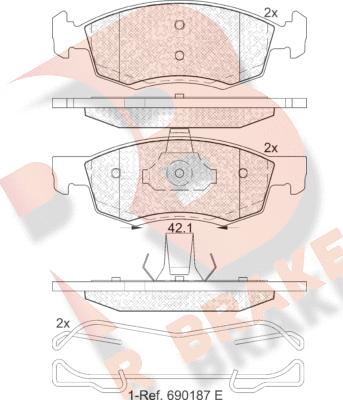 R Brake RB1924 - Kit de plaquettes de frein, frein à disque cwaw.fr