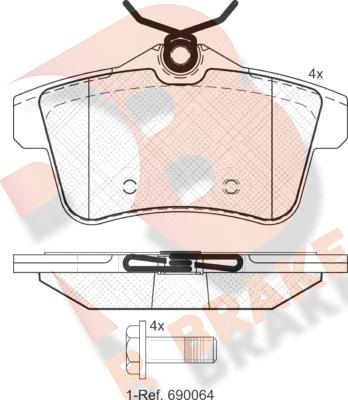 R Brake RB1928 - Kit de plaquettes de frein, frein à disque cwaw.fr