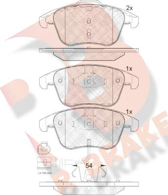 R Brake RB1923 - Kit de plaquettes de frein, frein à disque cwaw.fr