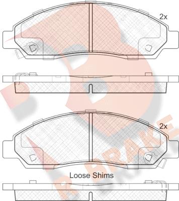 R Brake RB1974 - Kit de plaquettes de frein, frein à disque cwaw.fr