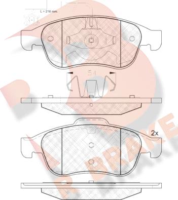 R Brake RB1970 - Kit de plaquettes de frein, frein à disque cwaw.fr