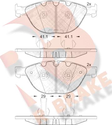 R Brake RB1972 - Kit de plaquettes de frein, frein à disque cwaw.fr