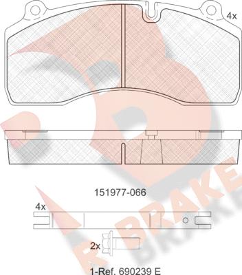 R Brake RB1977-066 - Kit de plaquettes de frein, frein à disque cwaw.fr