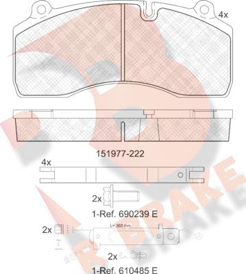 R Brake RB1977-222 - Kit de plaquettes de frein, frein à disque cwaw.fr