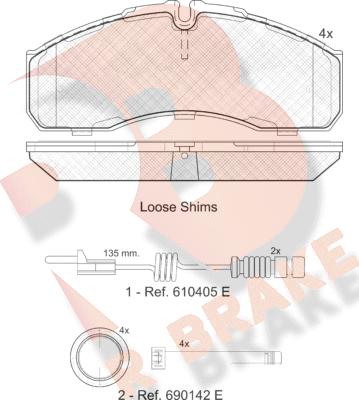 R Brake RB1499-203 - Kit de plaquettes de frein, frein à disque cwaw.fr