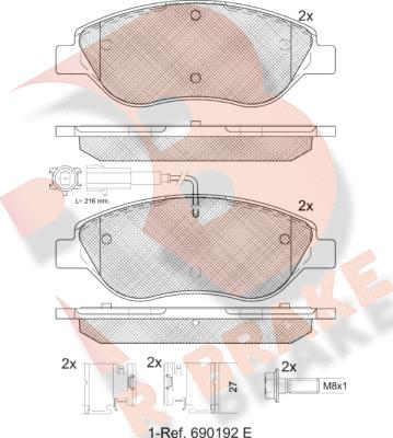 R Brake RB1445-071 - Kit de plaquettes de frein, frein à disque cwaw.fr