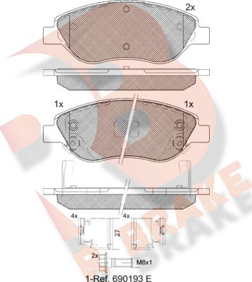 R Brake RB1445-208 - Kit de plaquettes de frein, frein à disque cwaw.fr