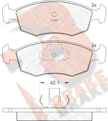 R Brake RB1441 - Kit de plaquettes de frein, frein à disque cwaw.fr