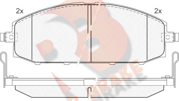 R Brake RB1448 - Kit de plaquettes de frein, frein à disque cwaw.fr