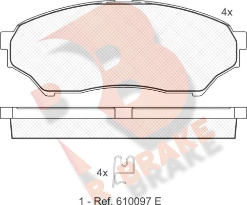 R Brake RB1443 - Kit de plaquettes de frein, frein à disque cwaw.fr